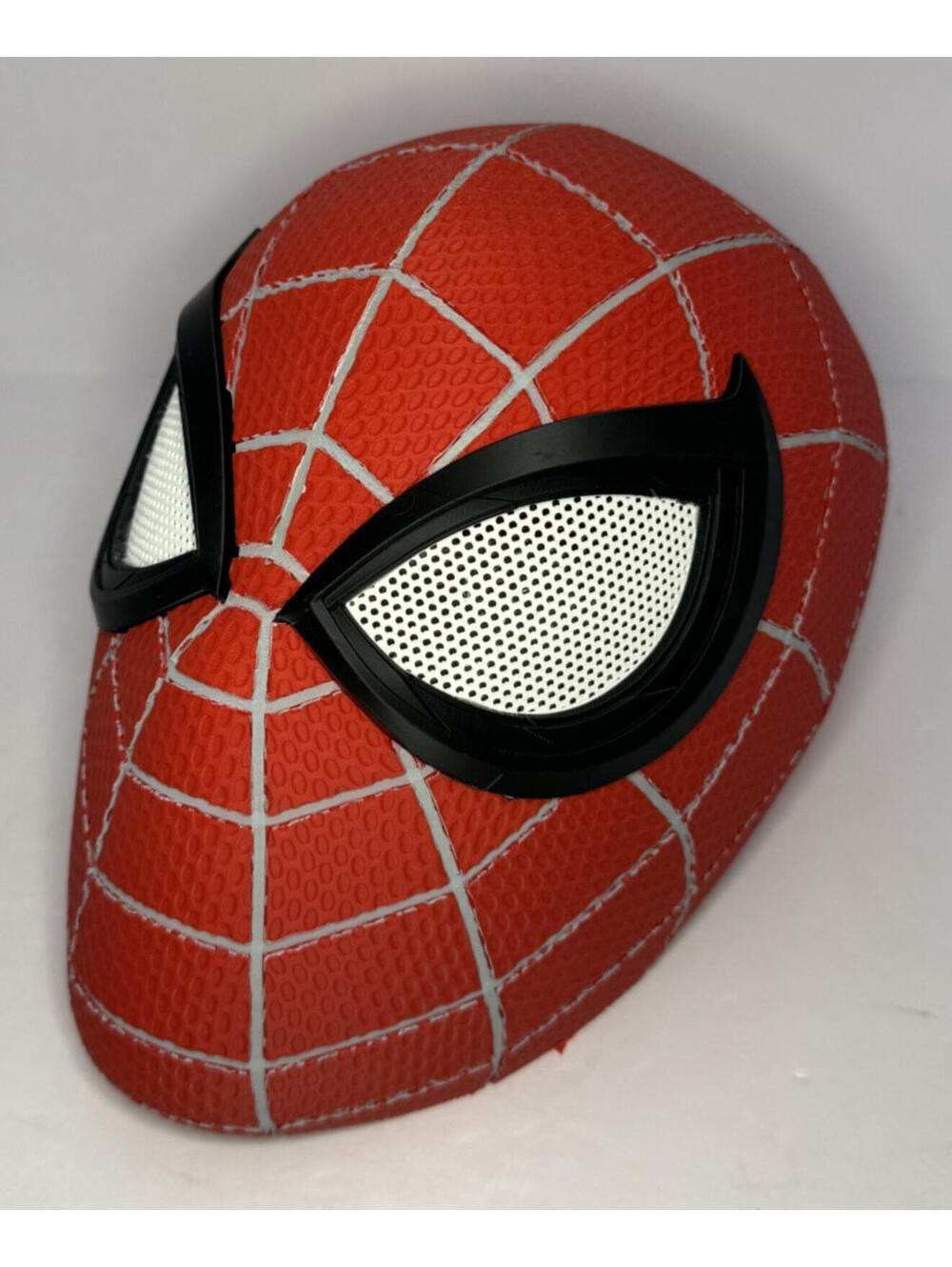 3D Printed Red and Gray Spider-Man Full Face Mask Helmet Mesh Eyes Adult
